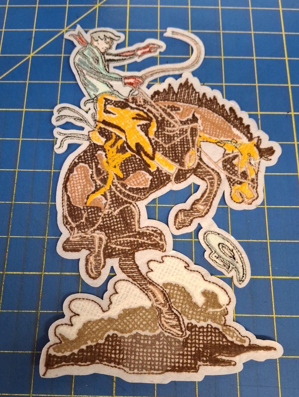 Cowboy Bronco Horse Western Rodeo Bull 11" Patch New - Picture 2 of 5